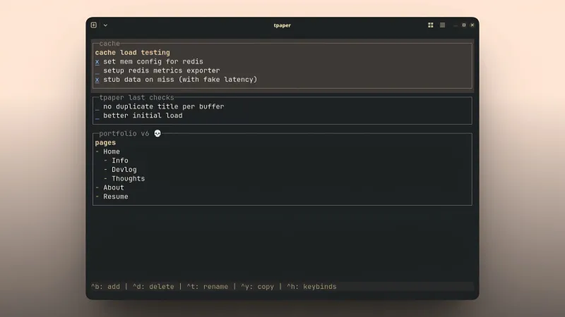tpaper - A personal cli tool for note taking